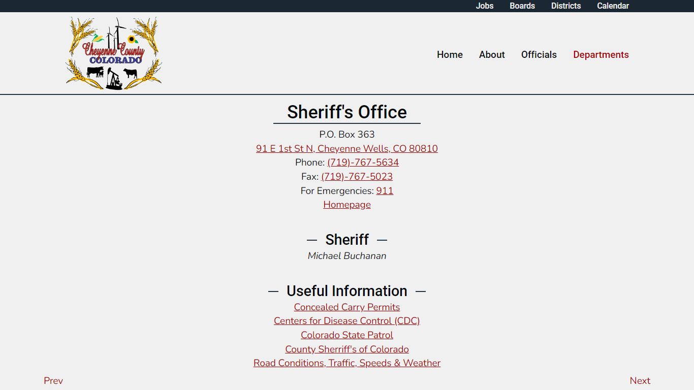 Sheriff's Office | Cheyenne County Colorado